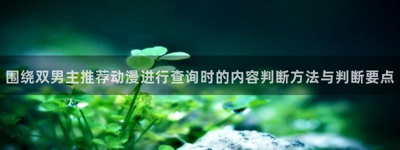 age动漫华为下载：围绕双男主推荐动漫进行查询时的内容判断方法与判断要点配图