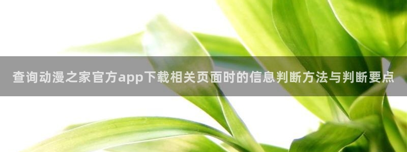age动漫下载外国：查询动漫之家官方app下载相关页面时的信息判断方法与判断要点配图